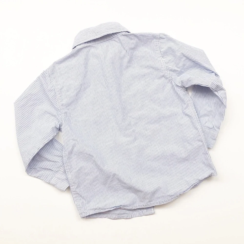 Carter's blue/white striped baby boy long sleeve button down shirt